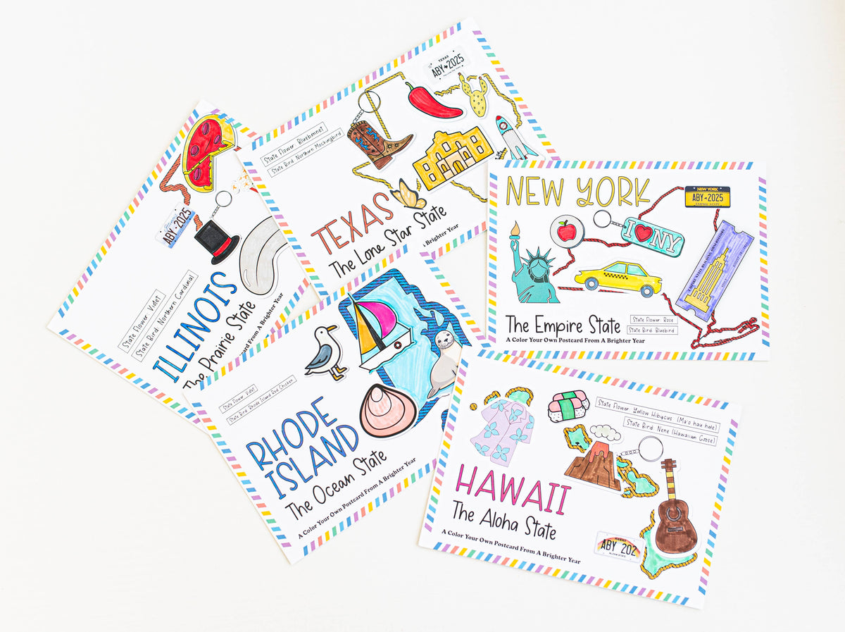 Color Your Own Michigan State Postcard