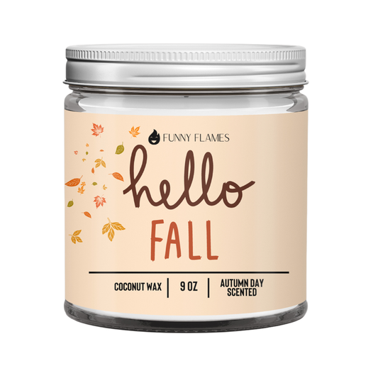 Hello Fall - fall and halloween scented candle gift for bff