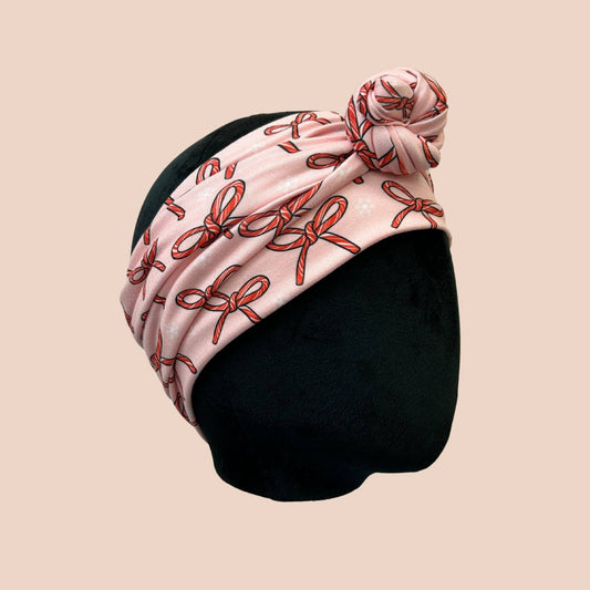 Candy Cane Bows Wrap Headband