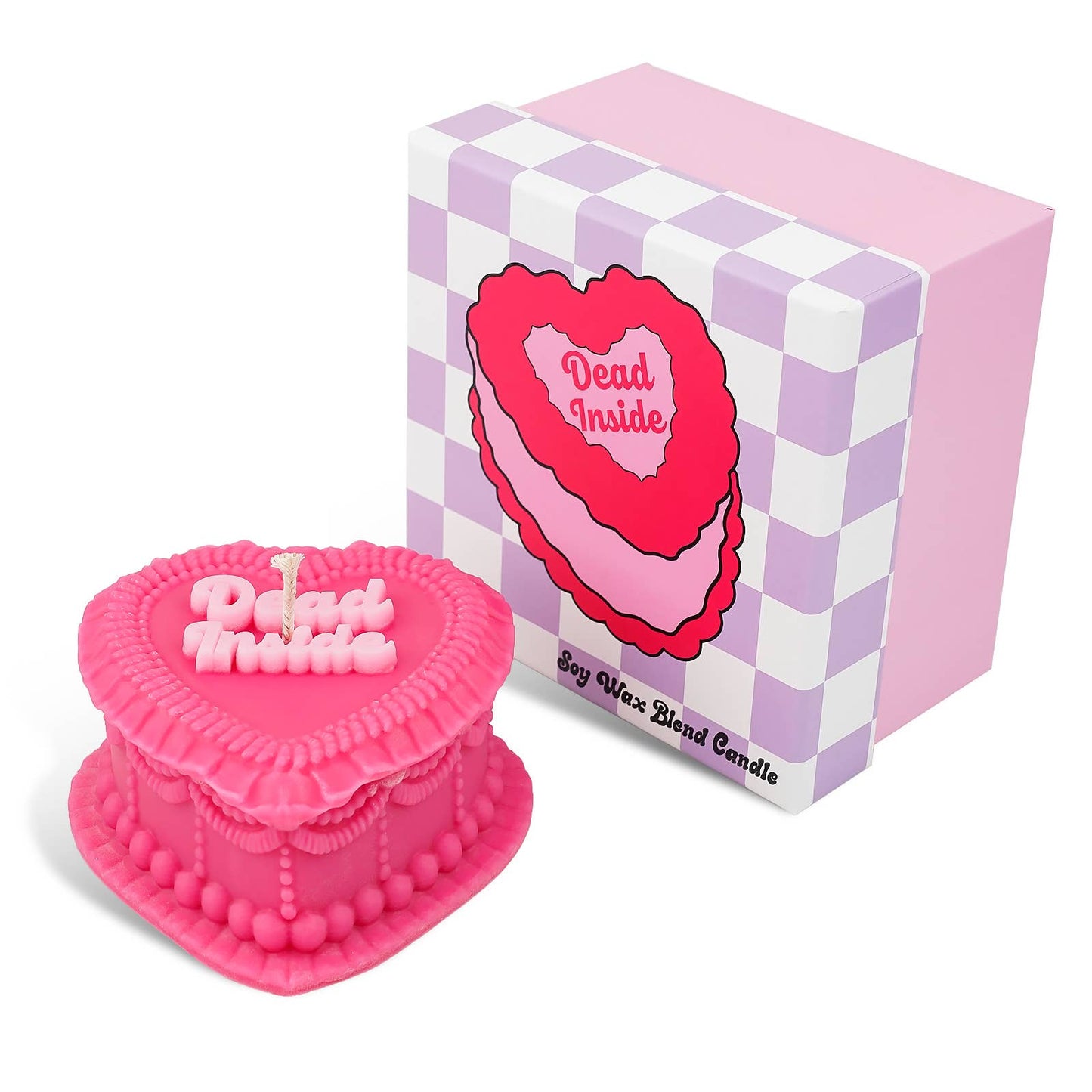 Dead Inside Heart Candle (funny cake candle, funny gift)