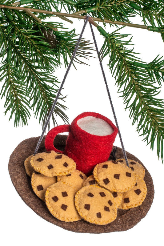 Milk and Cookies Felt Ornament