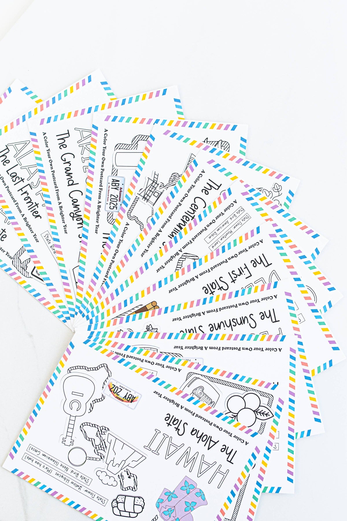 Color Your Own Michigan State Postcard