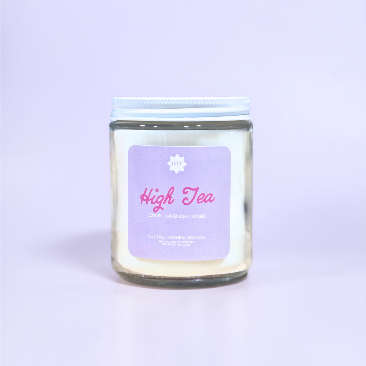 Lemon Lavender Amber Scented Candle | High Tea 8 oz