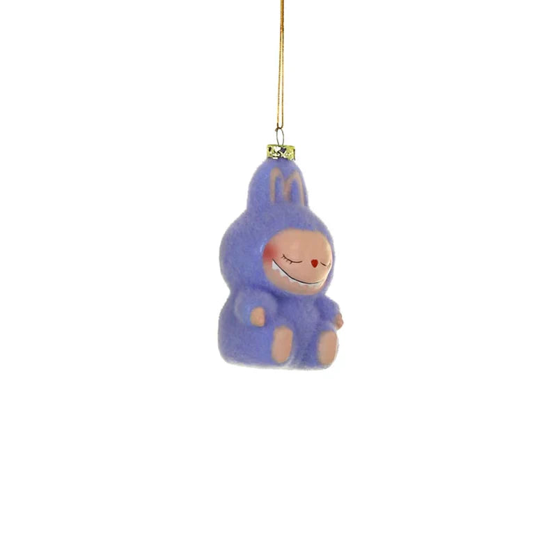 Sleeping Labubu Glass Ornament