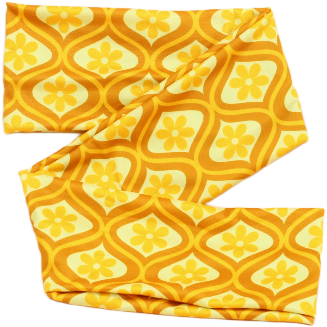 Bell Bottoms Retro Floral Wrap Headband