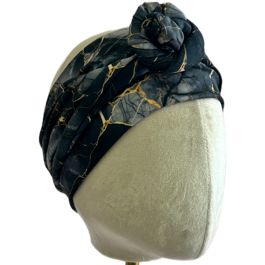 Black Marble Wrap Headband