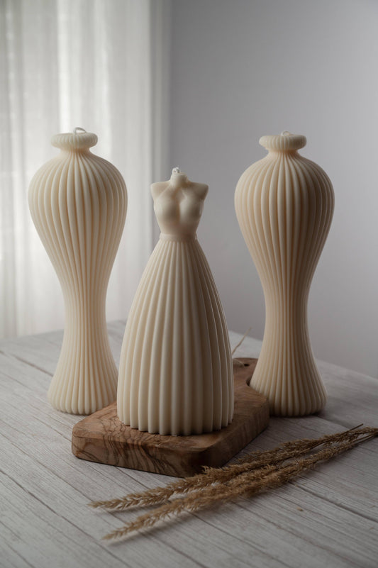 Wedding Dress Bridal Candle: Lily