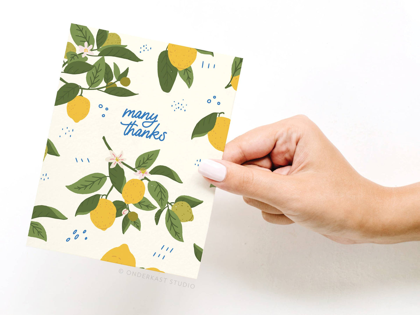 Many Thanks Lemon Pattern Greeting Card