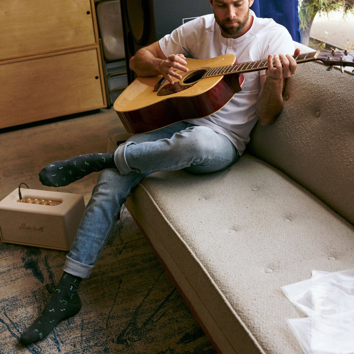 Socks that Support Music (Gray Music Notes