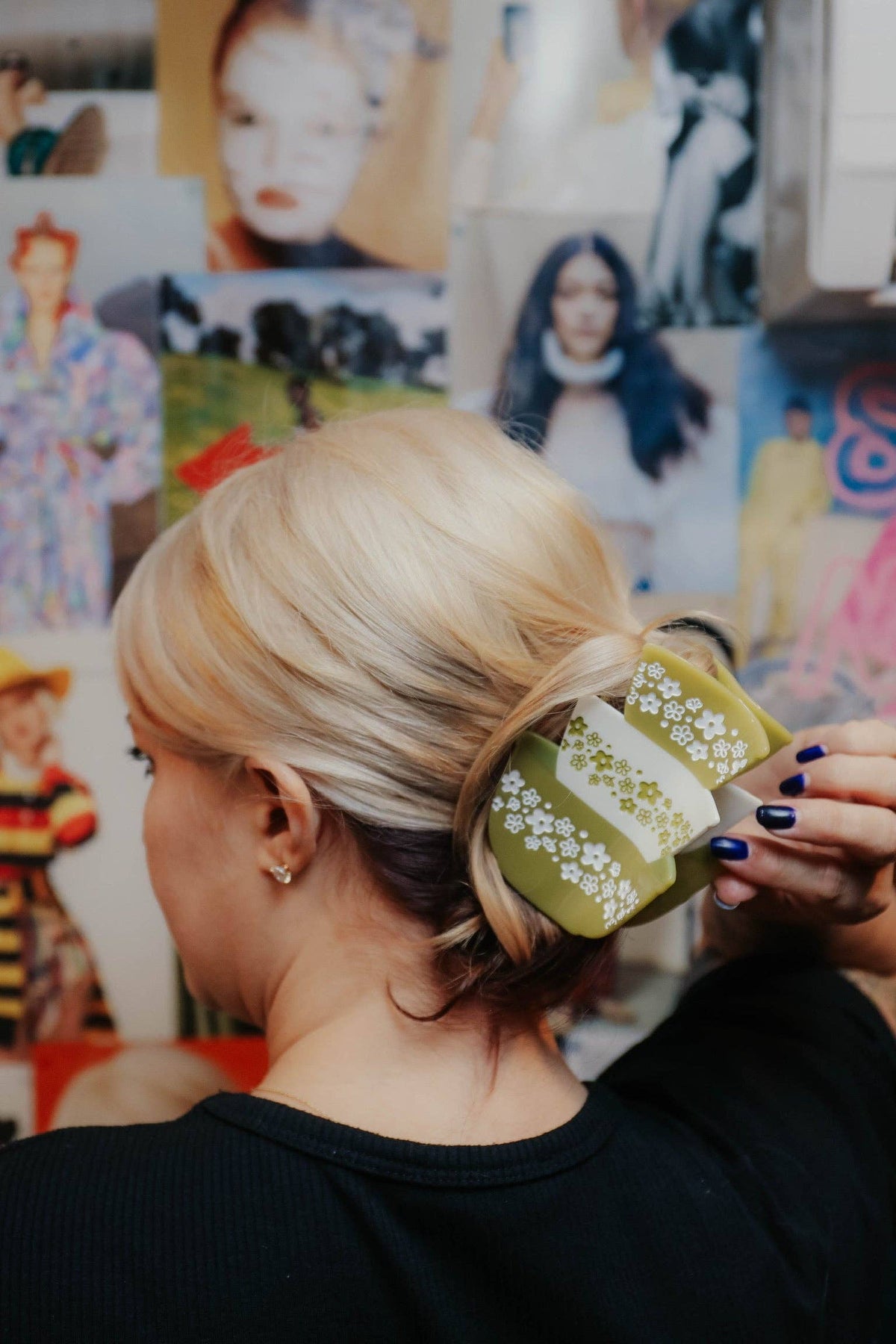 Green Retro Bowls Hair Claw