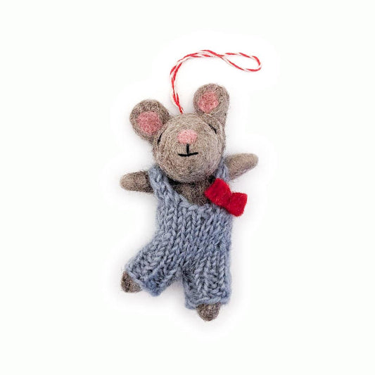 Alex the Dancer Mouse Holiday Eco Wool Ornament