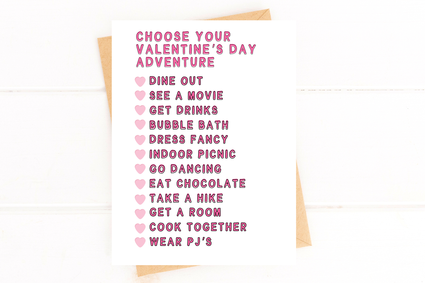 Fun Valentine's Day Card for Couple Choose Your Adventure
