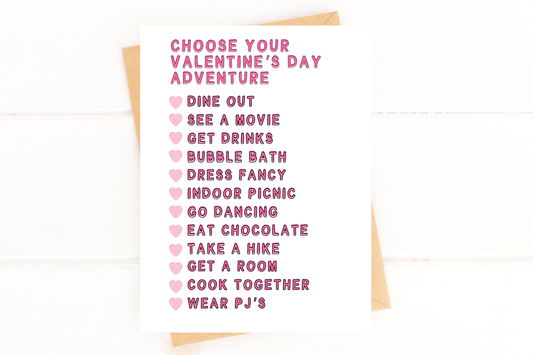 Fun Valentine's Day Card for Couple Choose Your Adventure