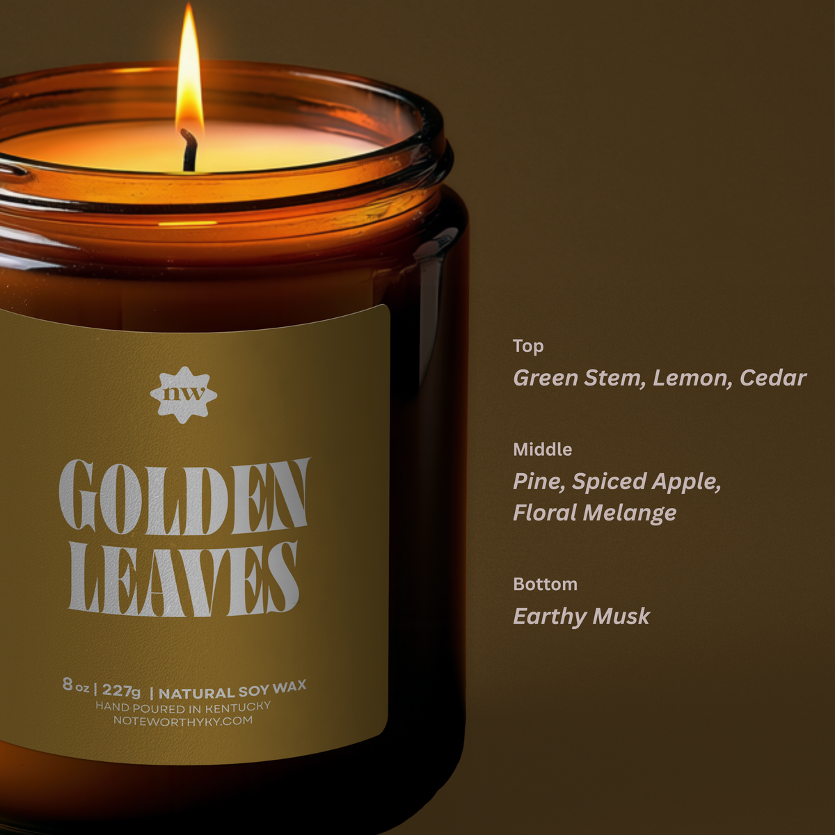 Fall Candle | Golden Leaves | 8oz