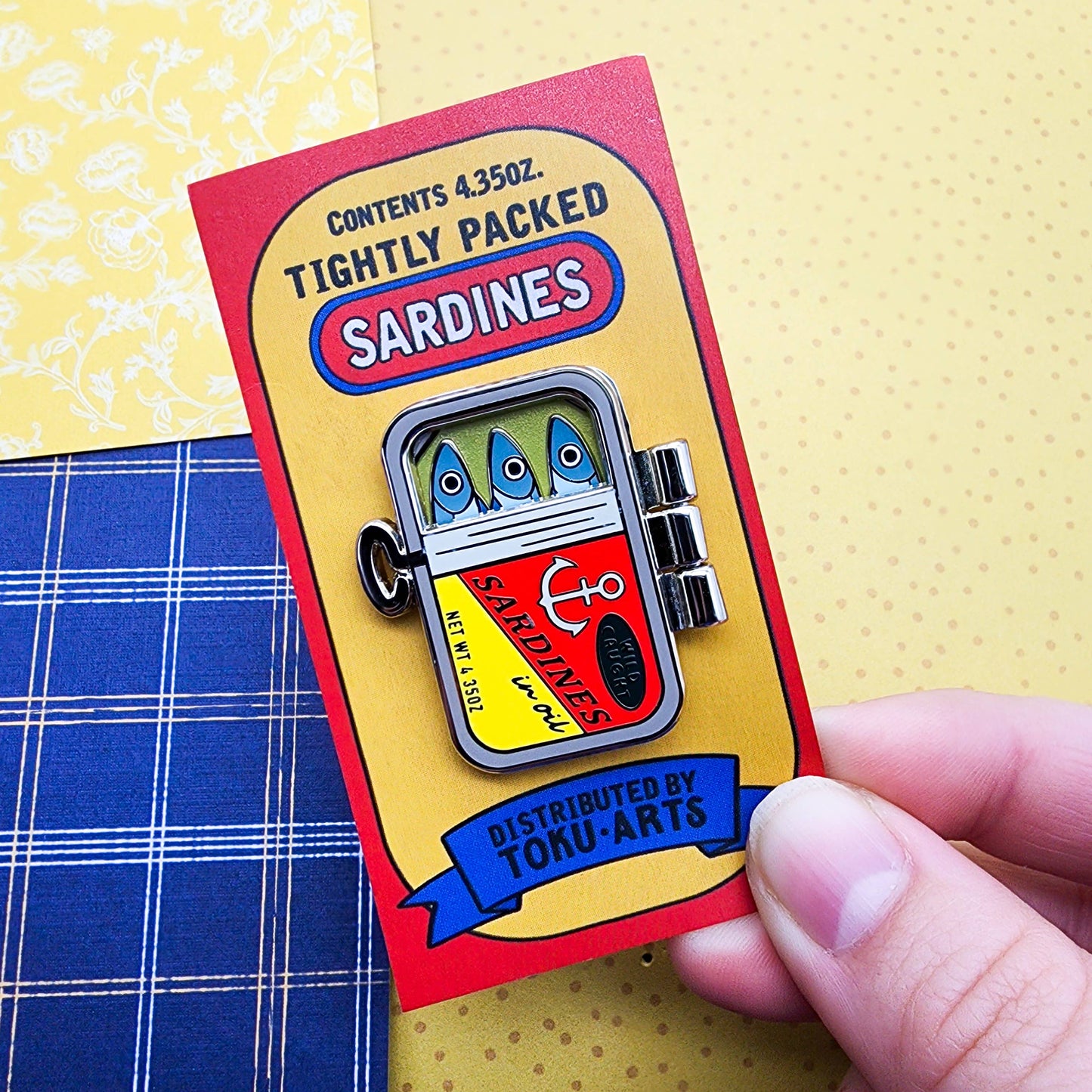 Tightly Packed Sardines Enamel Pin