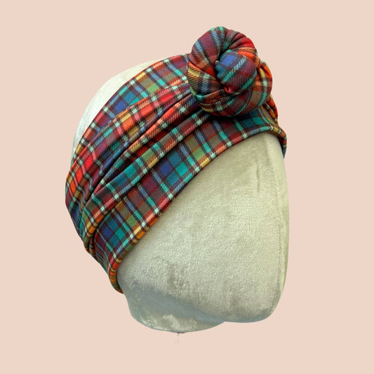 Bram Plaid Wrap Headband