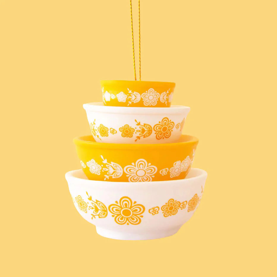 Miniature Bowl Stack Ornament | Butterfly Gold