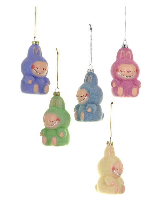 Sleeping Labubu Glass Ornament