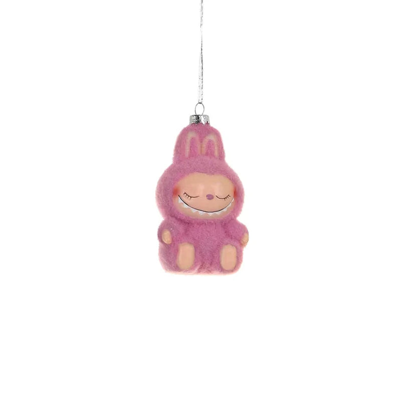 Sleeping Labubu Glass Ornament