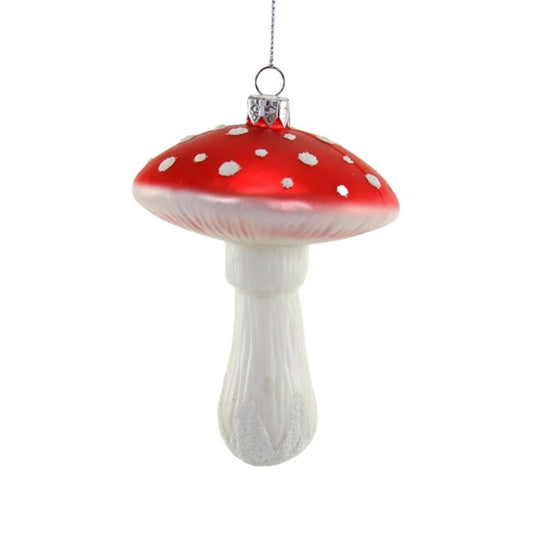 Red & White Mushroom Glass Ornament