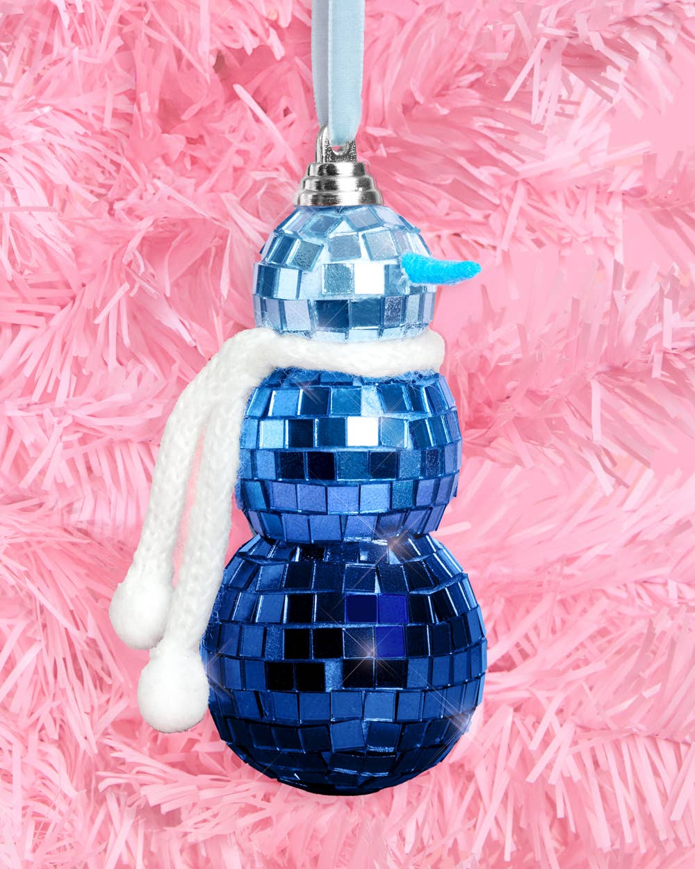 Disco Snowman Ornament - blue disco ornament Christmas Xmas Holiday Season