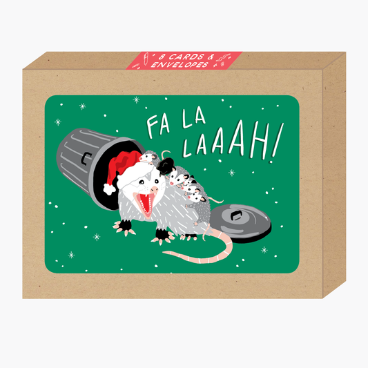 Boxed Fa La Possum Holiday Card