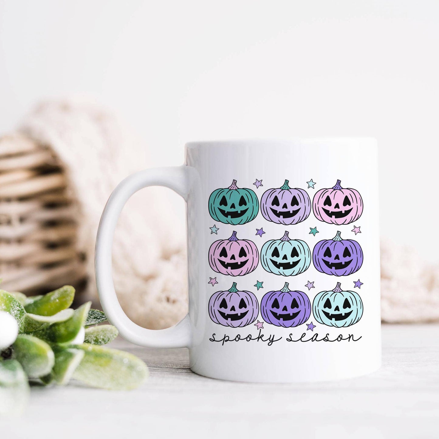 Spooky Season Jack-o-Lantern Pumpkin Halloween Mug, Fall Mug: 11oz