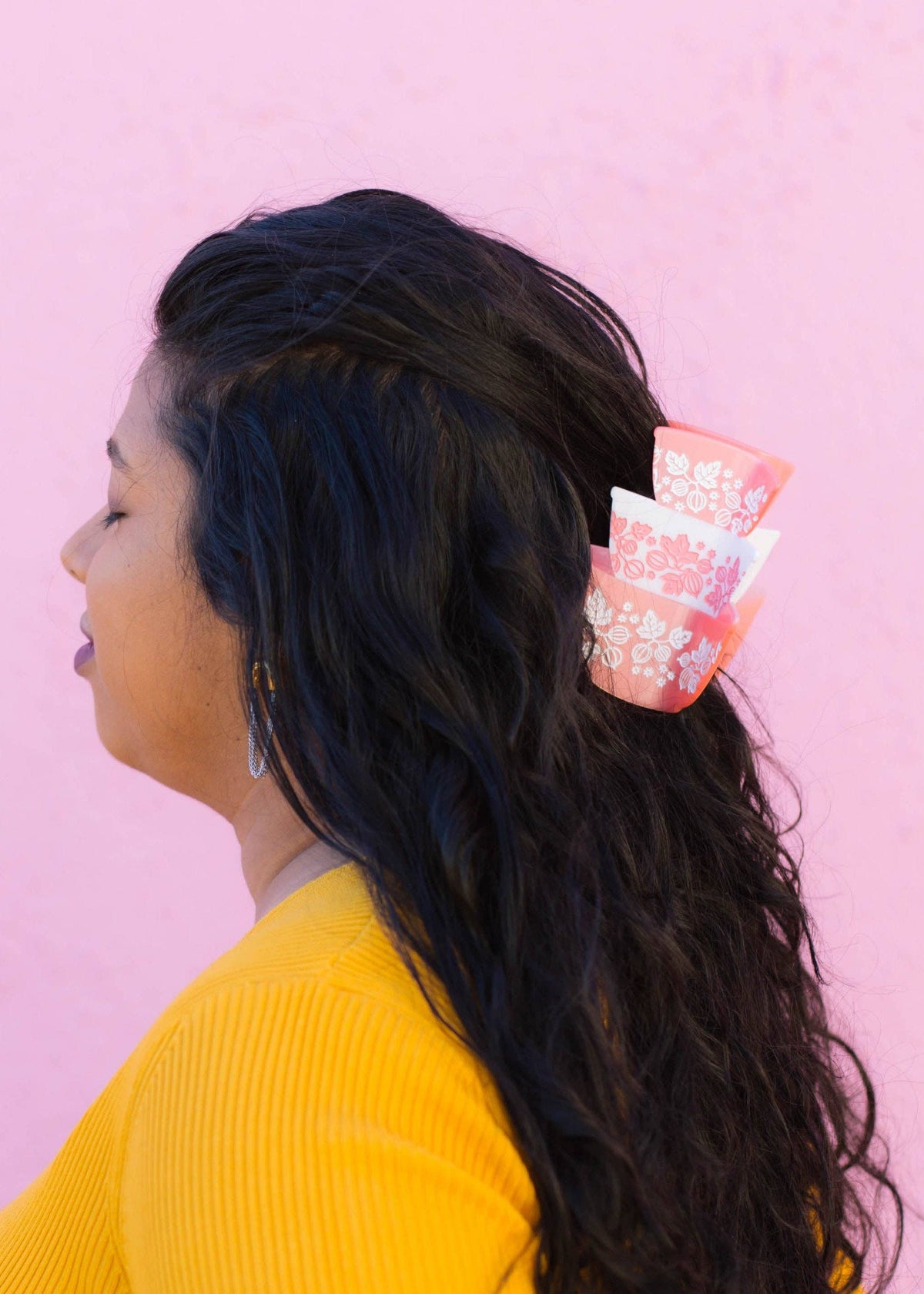 Pink Retro Bowls Hair Claw