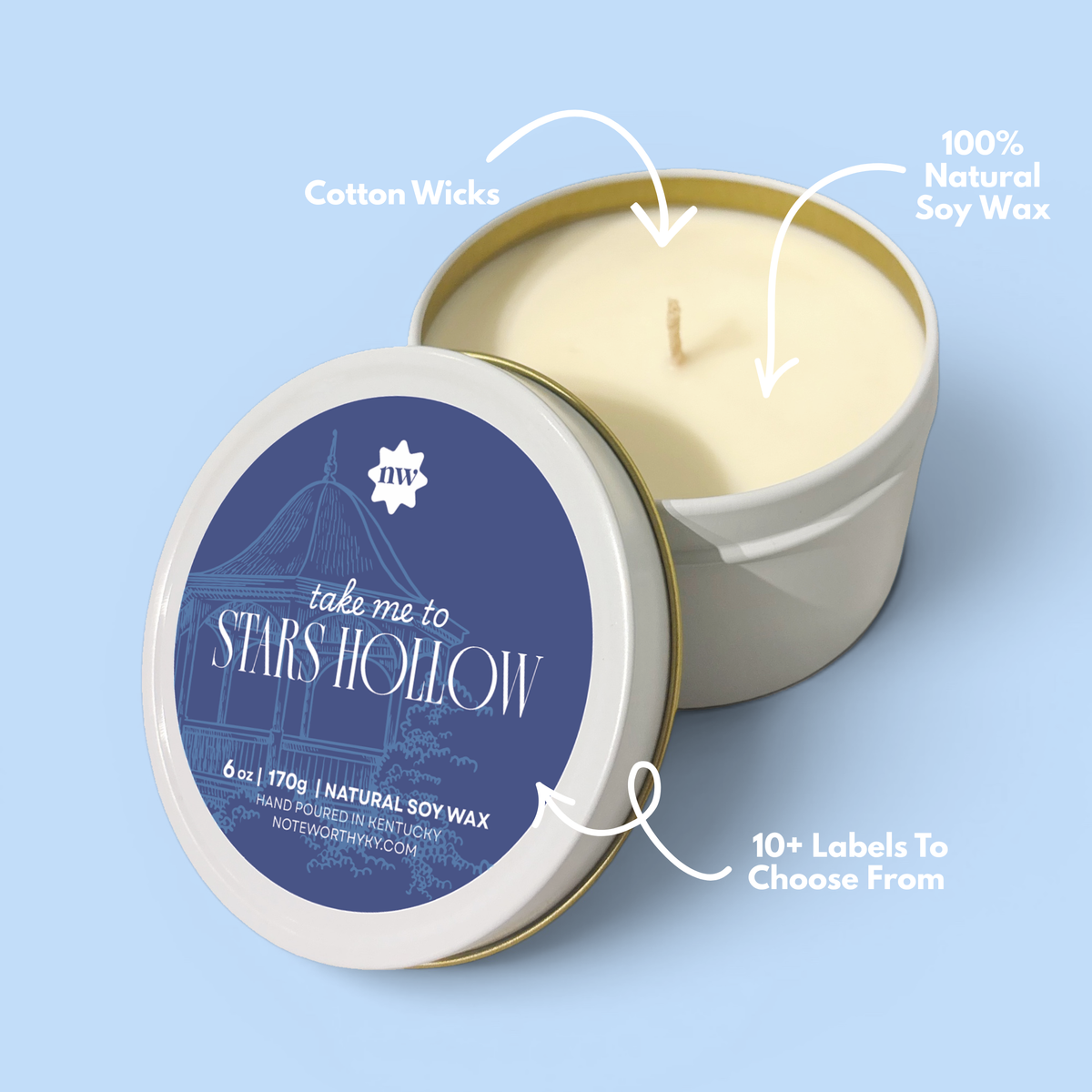 Candle Tin | Take Me To Stars Hollow, You-Pick Scent: Sunset Amber