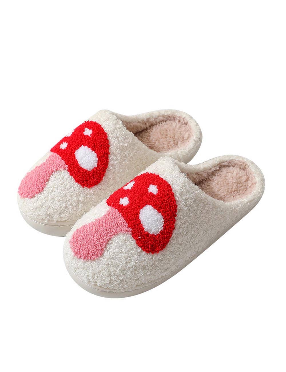 Cute Cartoon Print Cozy Slippers DP25F895: Strawberry / 6-6.5