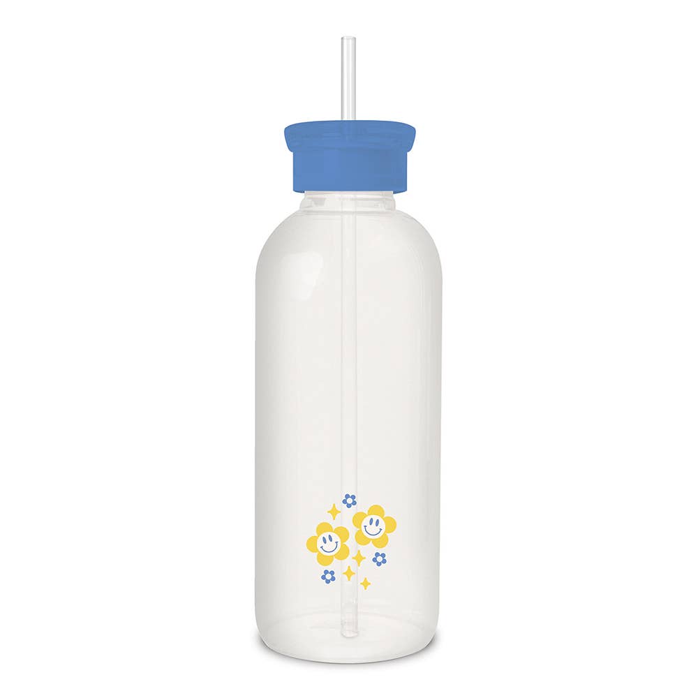 Don't Let It Ruin Your Day Glass Water Bottle with Straw