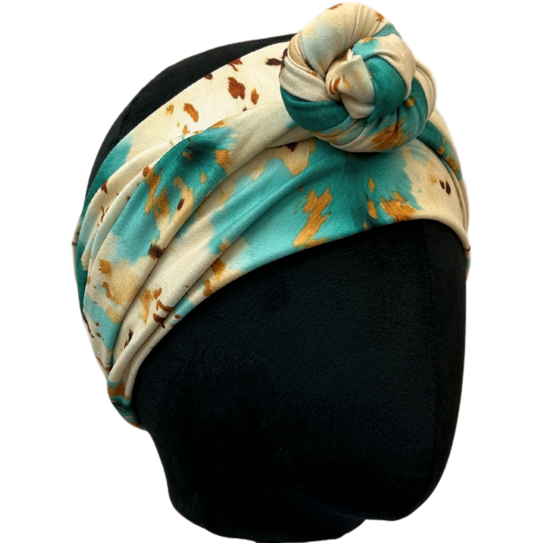 Turquoise Cow Hide Wrap Headband