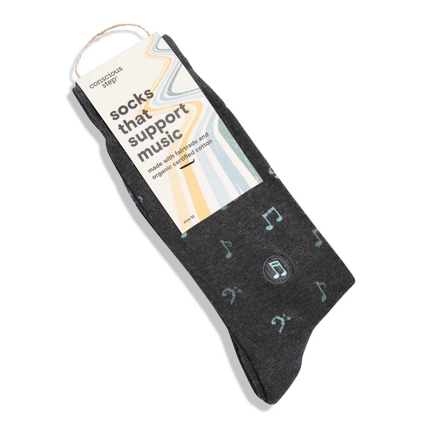 Socks that Support Music (Gray Music Notes