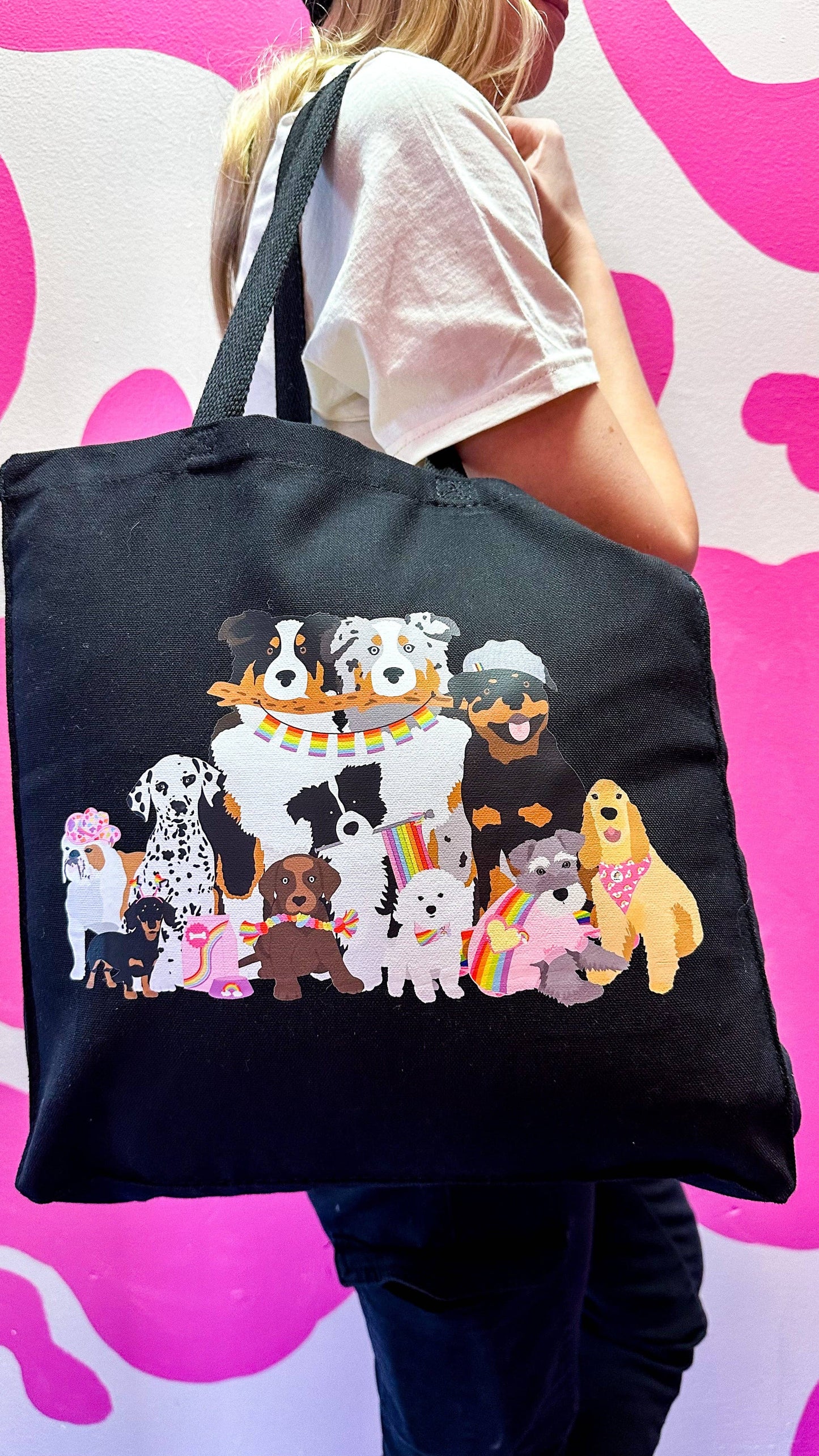 Pride Pawtrol Dog Canvas Tote Bag: Natural