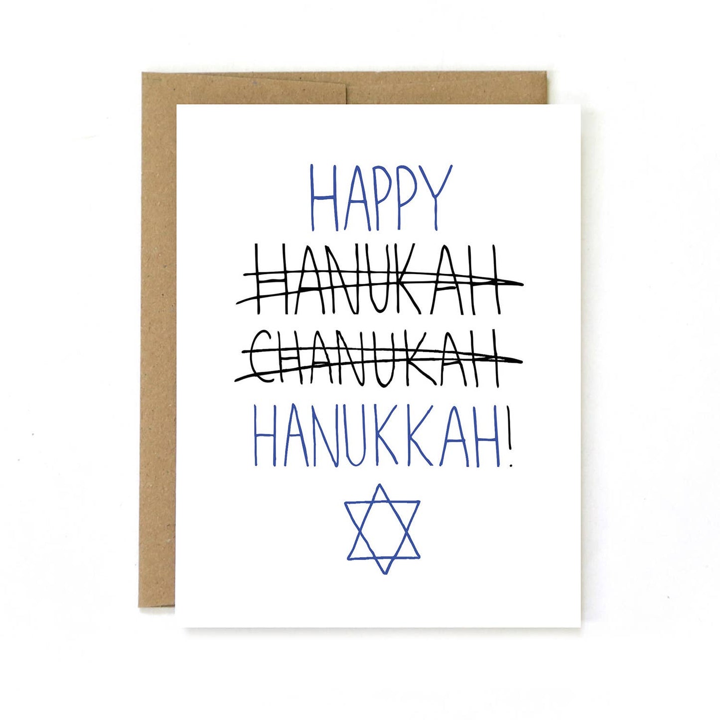 Hanukkah Holiday Card - Recycled Paper - Spelling
