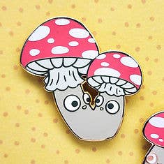 Double Shroomie Enamel Pin