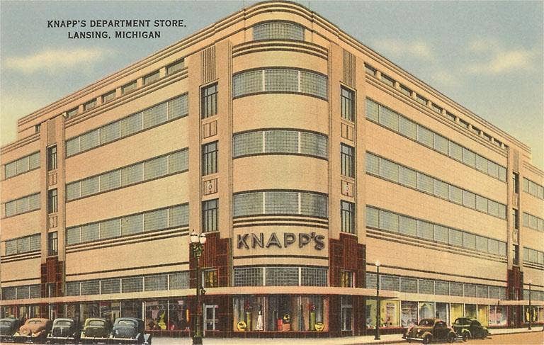 Knapps Department Store, Lansing - Postcard