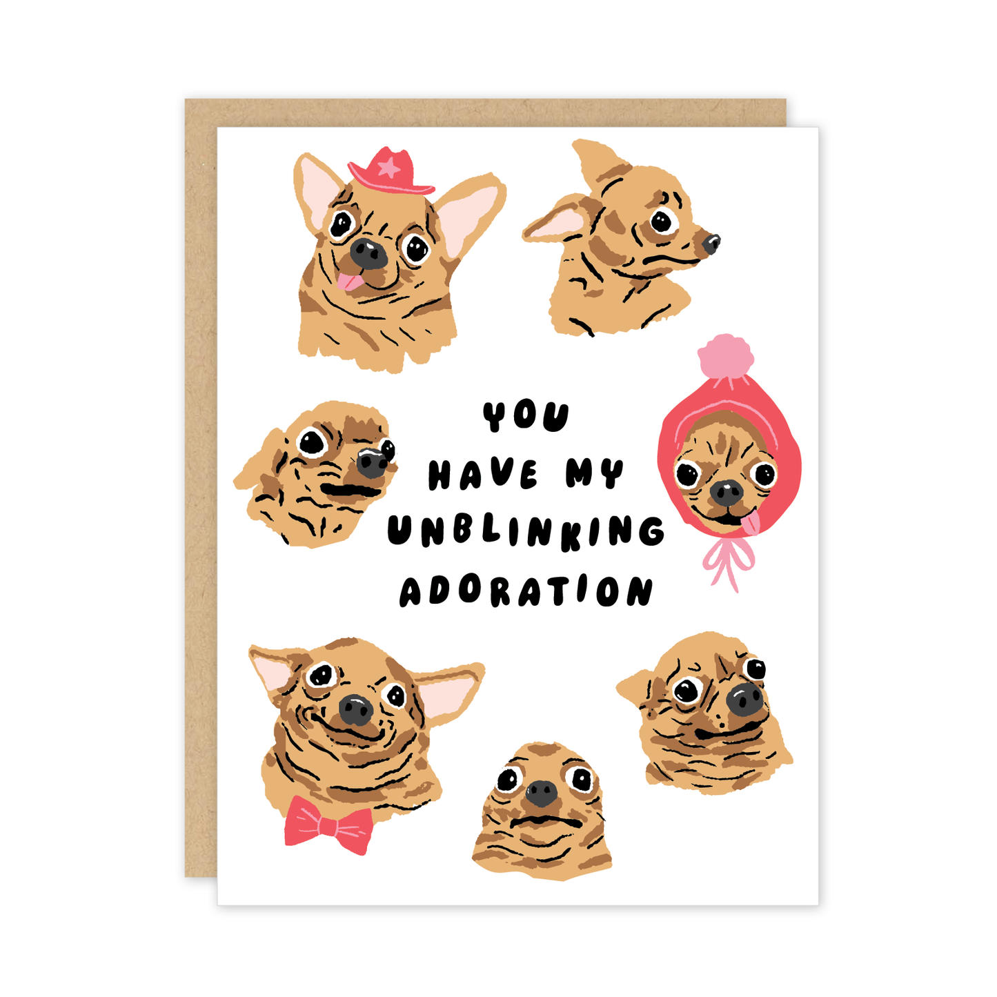 Unblinking Adoration Dog Chihuahua Love Friendship Card