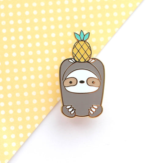 Pineapple Sloth Enamel Pin. Sloth Gift. Fruit Lapel Pin